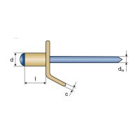 Masseblindniete Messing/Stahl  4 x 7mm