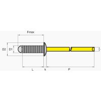 Blindniete Alu/Stahl 4.8 x 25.0 Flachrundkopf