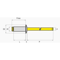 Blindniete Alu/Stahl 3.2 x 16.0 Flachrundkopf