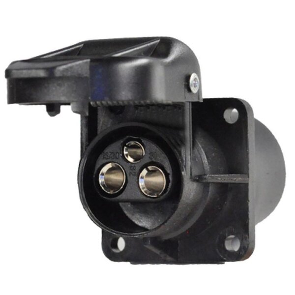 Steckdose 3-pol Einbau (Vierlochflansch)