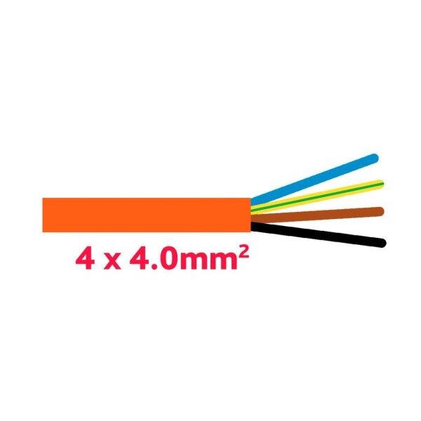 Kabel   4-pol 4.0mm², Orange G-PUR  per / m