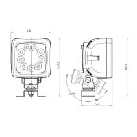 LED Arbeitsscheinw. 110x110x85, 12/24V WAS blau