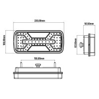 LED Schlussleuchte links mit Widerstand  12/24V