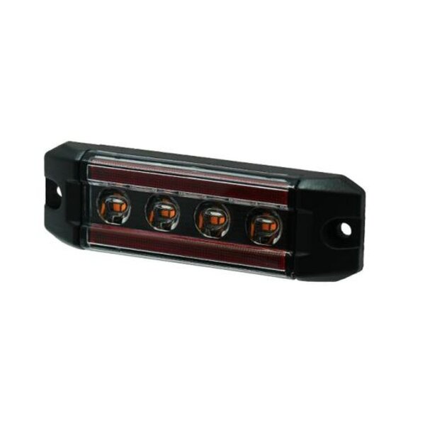 LED Positionsleuchte rot + Blitzleuchte gelb,  12/24V