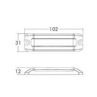 LED Positionsleuchte rot + Blitzleuchte gelb,  12/24V