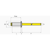 Blindniete Alu/Stahl 4.8 x 25.0 Flachrundkopf