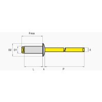 Blindniete Alu/Stahl 4.8 x 30.0 Flachrundkopf
