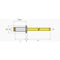 Blindniete Alu/Stahl 4.8 x 35.0 Flachrundkopf
