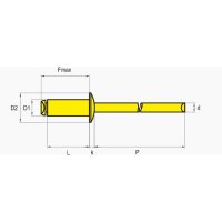 Blindniete Stahl/Stahl 6.4 x 18.0 Flachrundkopf