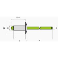 Blindniete Alu/Inox 5.0 x 14.0 Grosskopf Ø 14mm