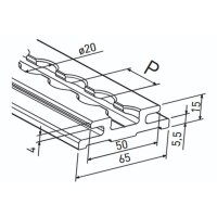 Airlineschiene Alu eckig B 65 eloxiert (Panzerschiene)