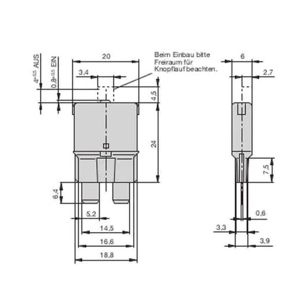 Sicherungsautomat (1) weiss 25A (ETA)  bis DC 28V