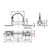 Unterschraubbock L50xB30 xH31.5 mm 3-teilig