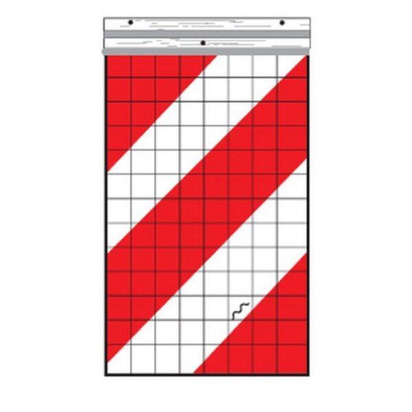 Warnflagge inklusive Halter ECE für Hebebühnen links