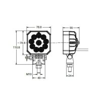 LED Arbeitsscheinwerfer 79x 79x 55,  12/24V
