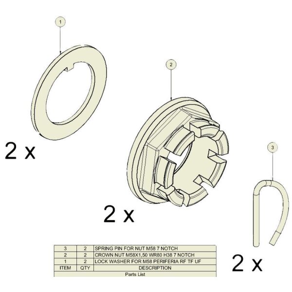 Kronenmutter ADR M70x2 SW90 H55