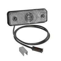LED Positionsleuchte Flatpoint weiss 24V mit Gummiunterl.