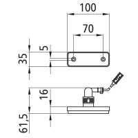 LED Positionsleuchte Flatpoint weiss 24V mit Gummiunterl.