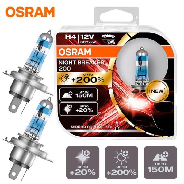 Osram NIGHT BREAKER® H4 +200%  12V 60/55W