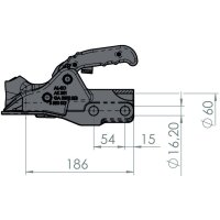 Kugelkupplung Ø 60mm, 3500kg, S350kg