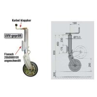Stützrad    800kg  73mm  Hub 270mm