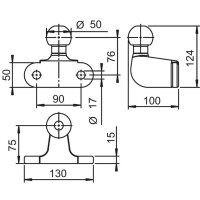 Flanschkugel LB 90, D17kN, S200kg