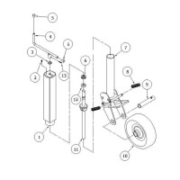 Stützrad    800kg  60mm  Hub 220mm