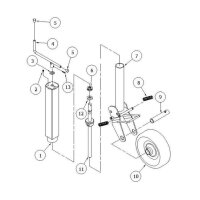 Stützrad  1000kg  70mm  Hub 300mm