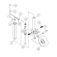 Stützrad  1500kg  90mm  Hub 300mm