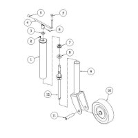 Stützrad    800kg  60mm  Hub 210mm