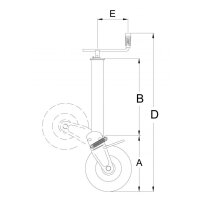Stützrad    800kg  60mm  Hub 220mm