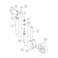 Stützrad    800kg  70mm  Hub 300mm