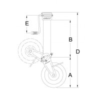 Stützrad  2000kg  90mm  Hub 300mm