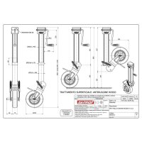 Stützrad  1200kg  80mm  Hub 290mm