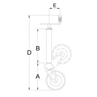 Stützrad  1200kg  70mm  Hub 300mm