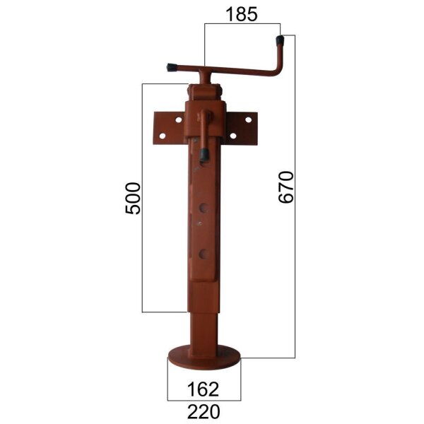 Stützfuss   1000kg  4-kant  70mm