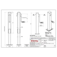 Stützfuss   3500kg  4-kant  70mm