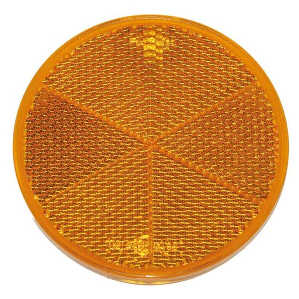 Rückstrahler Ø 80 mm gelb