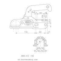Kugelkupplung Ø 35-51 mm, 3000kg