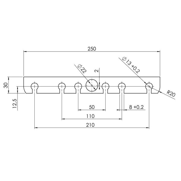 Widerlager Tandem 250x30 roh