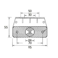 LED Positionsleuchte Flatpoint weiss  24V