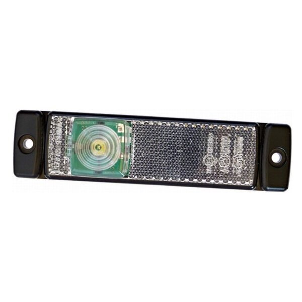 LED Positionsleuchte Hella (1) weiss mit Rückstrahler 12V