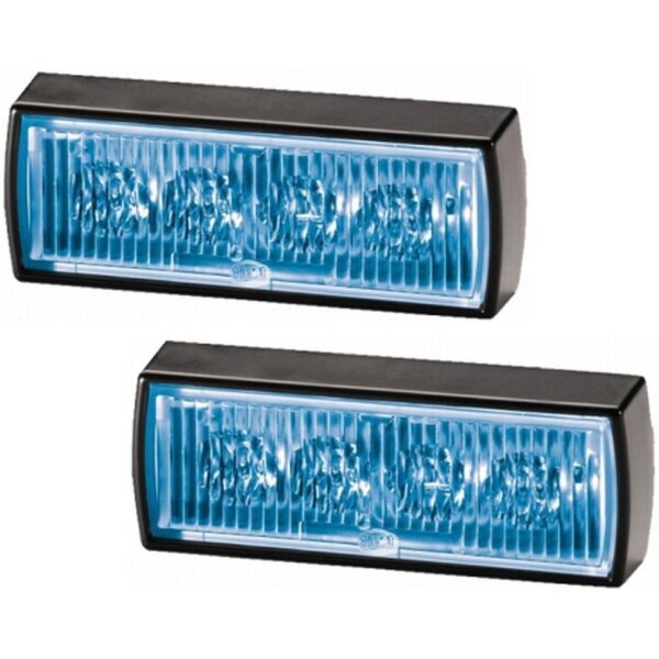 LED Blitzleuchten- Set (1) BSN blau  Hella 12/24V