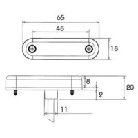 LED Seitenmarkierleuchte PRO-SLIM transparent 12V