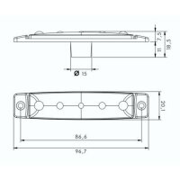 LED Schluss-Umrissleuchte 12/24V PRO-FLAT