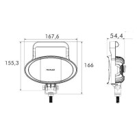 LED Arbeitscheinw. 167x155x54, 12-36V  PRO-WORK II