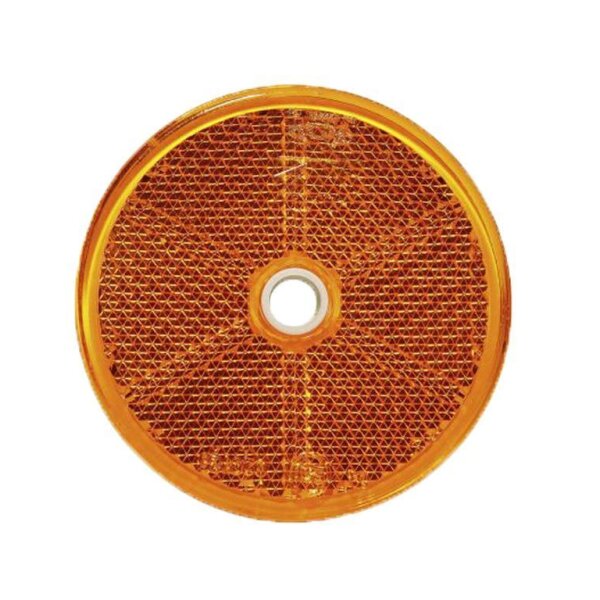 Rückstrahler Ø 60 mm gelb